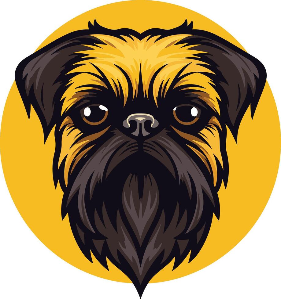 Brussels Griffon Dog Breed Portrait vector