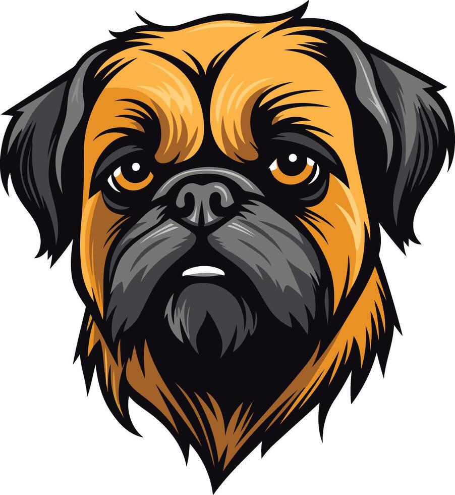 Portrait of a Brussels Griffon vector