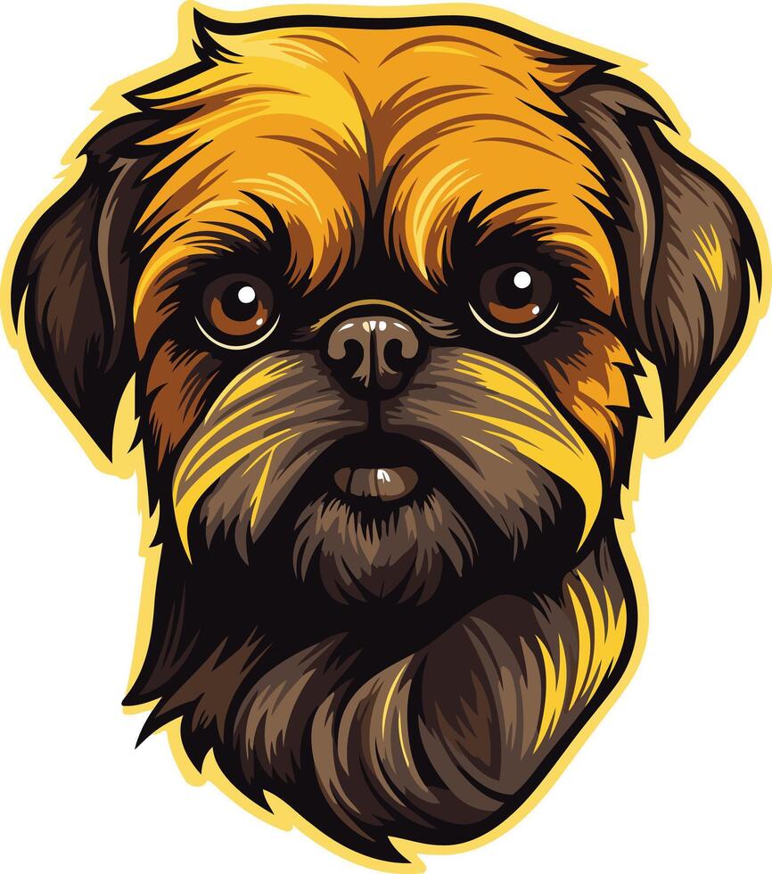 Brussels Griffon Portrait Illustration vector