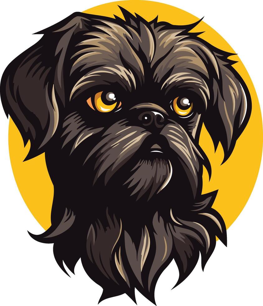 Brussels Griffon Dog Portrait vector