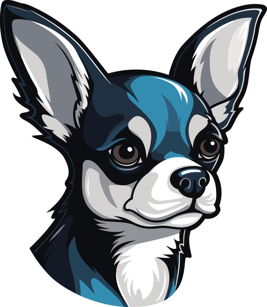 Portrait of a Blue and White Chihuahua vector
