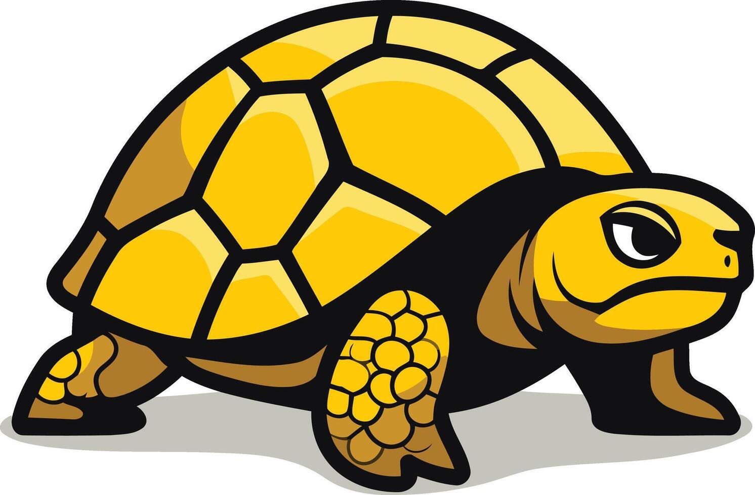 Cartoon Illustration of a Yellow Tortoise vector