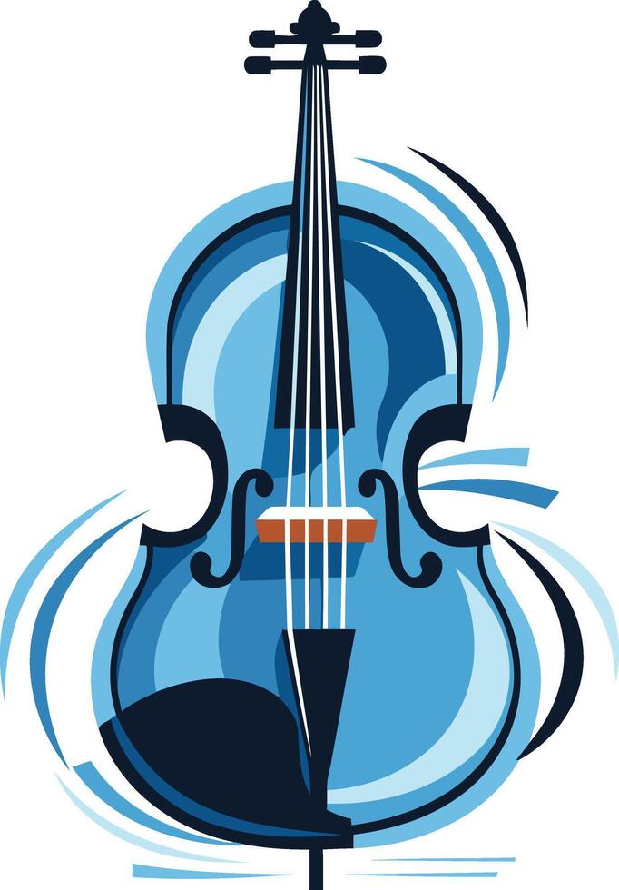 Blue Abstract Violin with Swirling Design vector