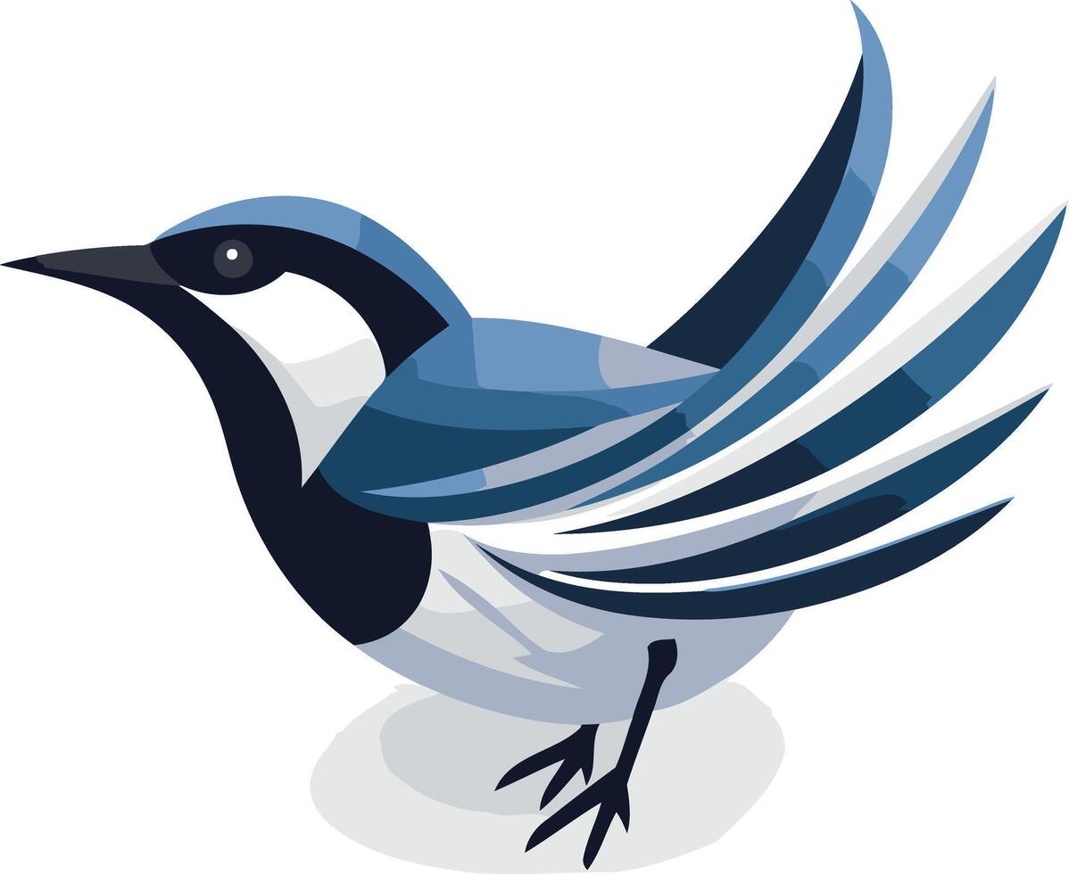 Blue Bird with Spread Wings vector