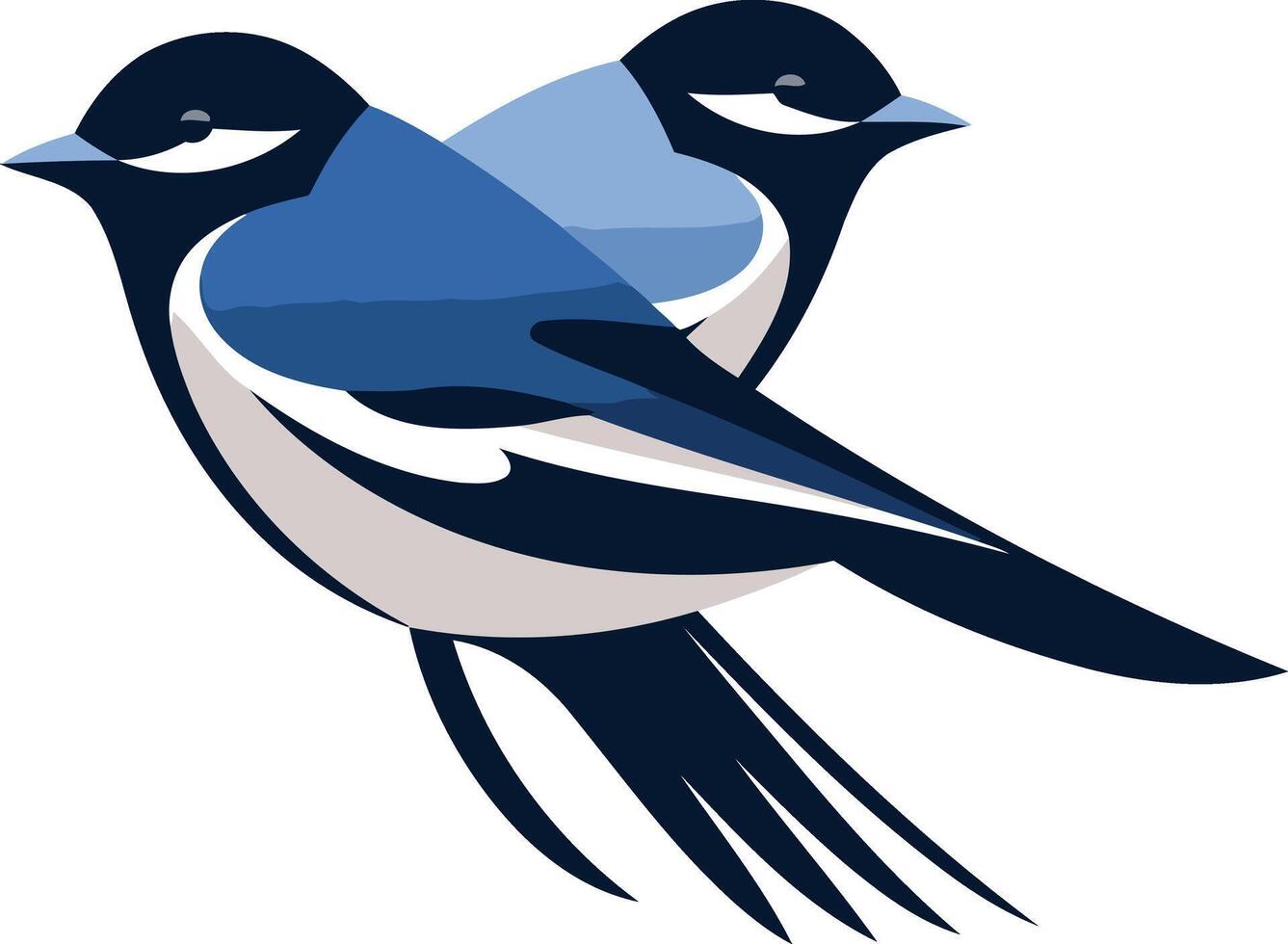 Blue and White Bird in Flight vector