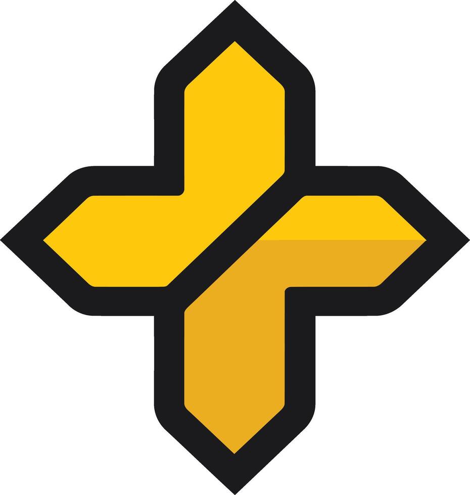 Abstract Geometric Cross Logo vector