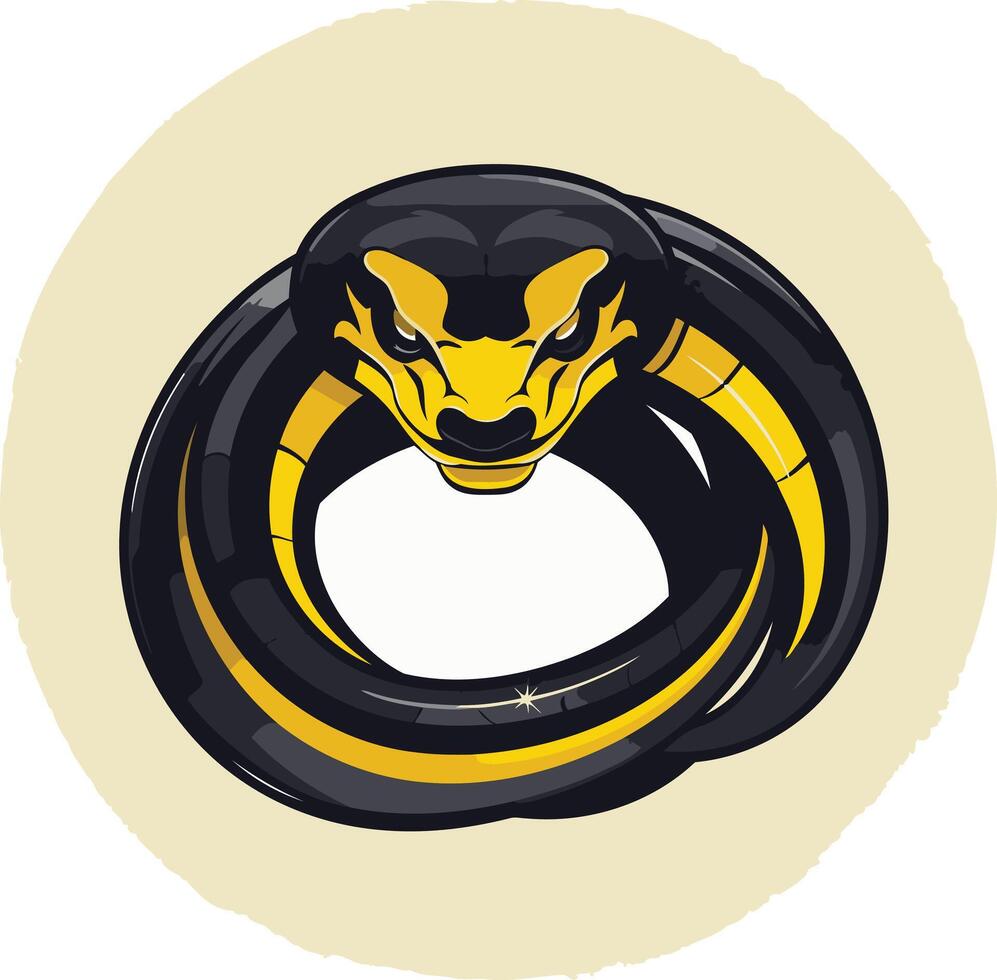 Black and Yellow Cobra Illustration vector