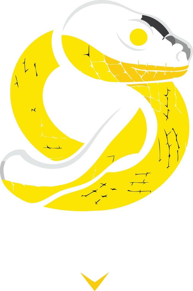 Stylized Yellow Snake Illustration vector