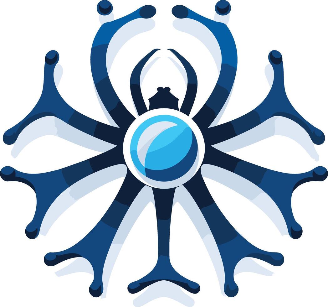 Abstract Blue Spider-Like Design vector