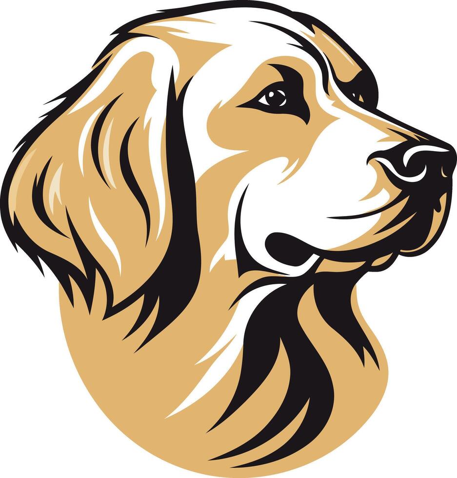 Golden Retriever Profile Illustration vector