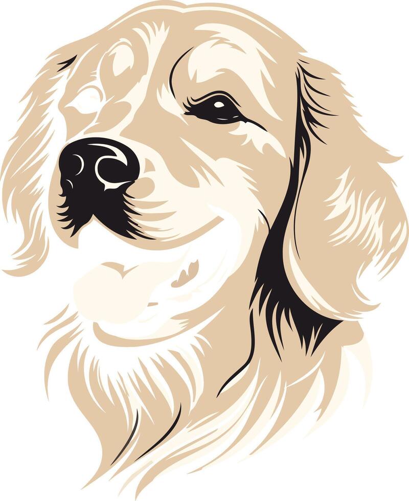 Golden Retriever Portrait in Minimalist Style vector