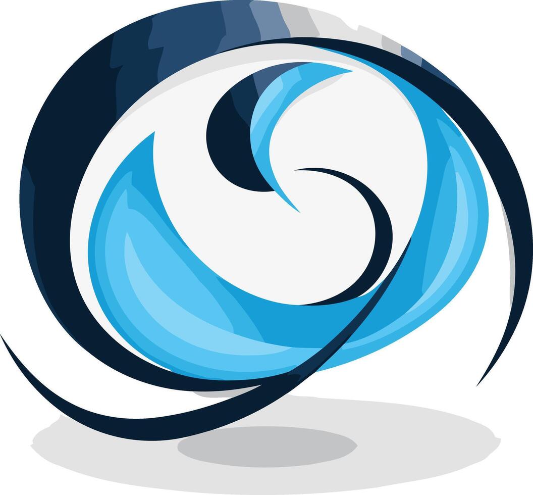 Abstract Swirling Blue and Black Design vector