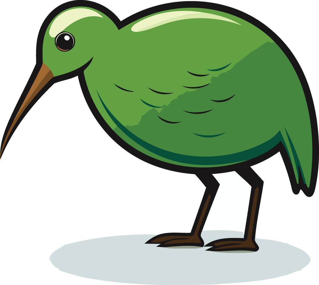 Cartoon Illustration of a Kiwi Bird vector