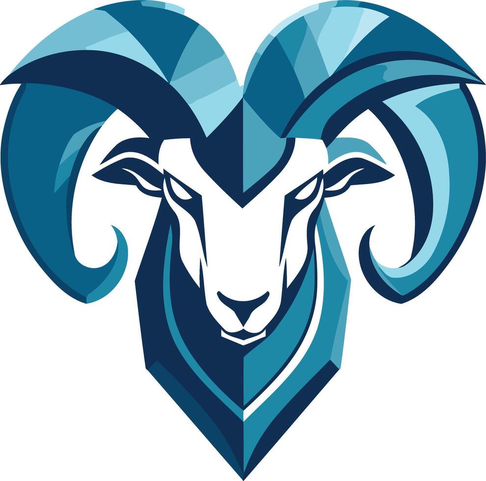Blue Ram Mascot Logo vector
