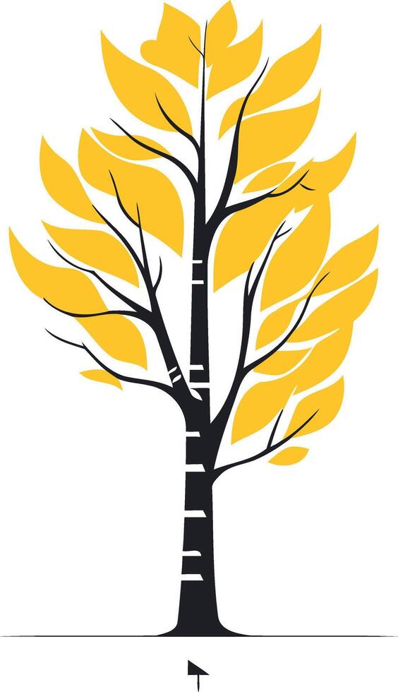 Abstract Tree with Yellow Leaves vector