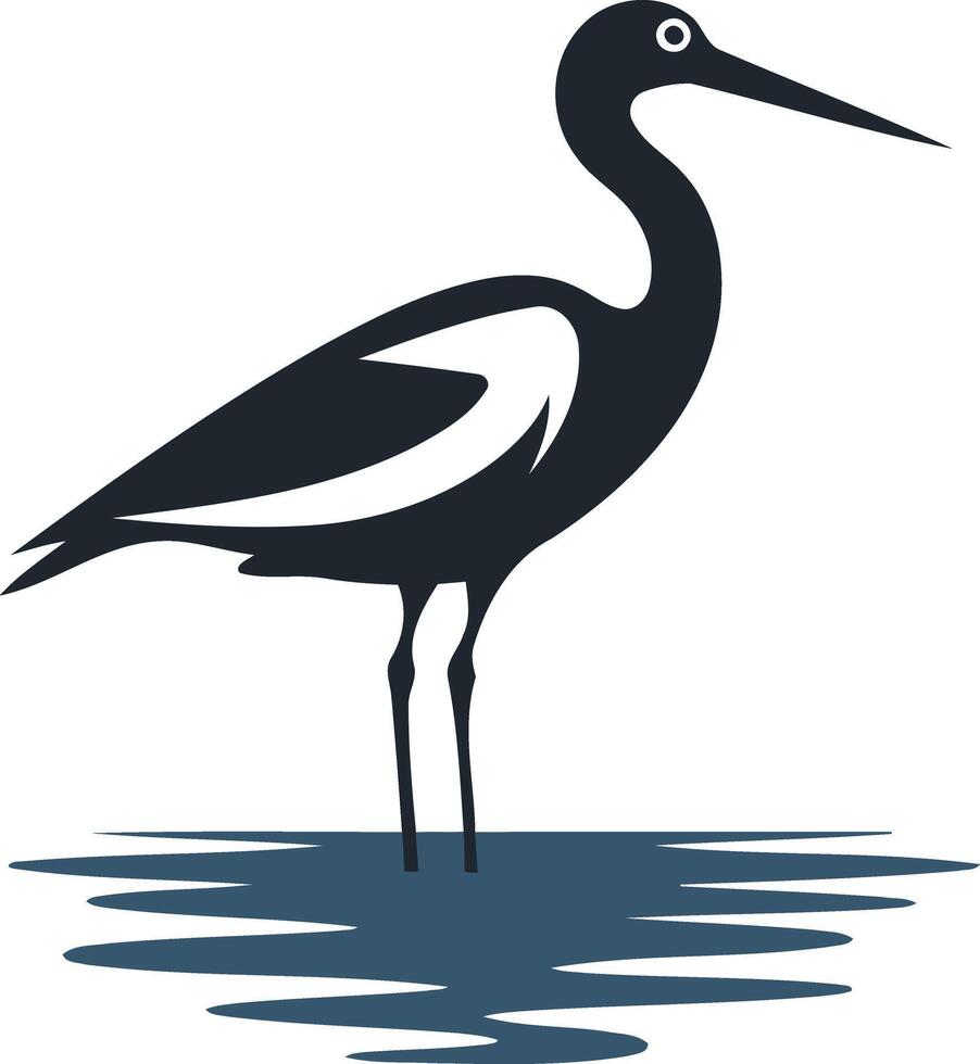 Elegant Silhouette of a Bird in Water vector