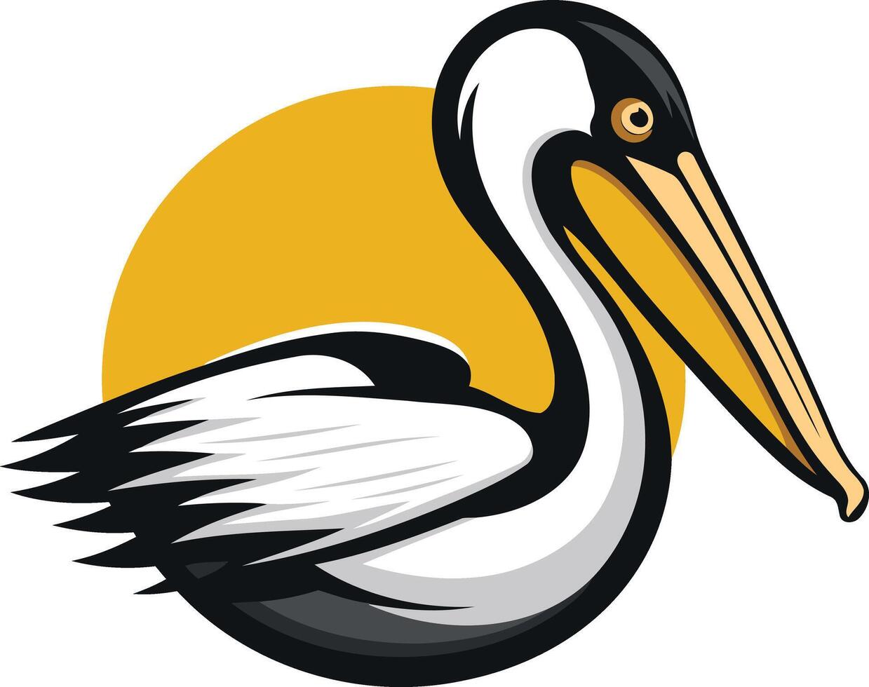Pelican in the Golden Sunset vector