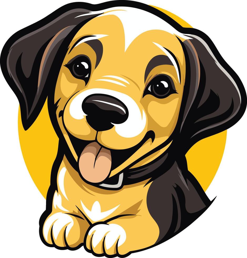 Happy Beagle Puppy Cartoon vector