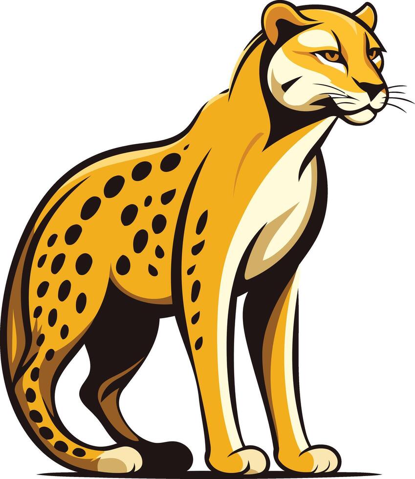 Standing Cheetah with Black Spots vector