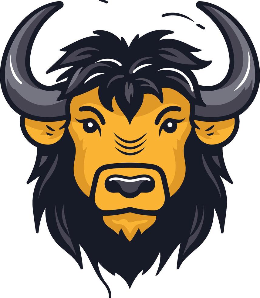 Powerful Bison Head Illustration vector