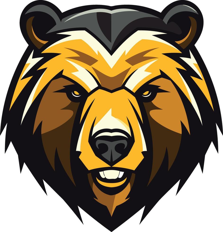 Aggressive Grizzly Bear Mascot Design vector