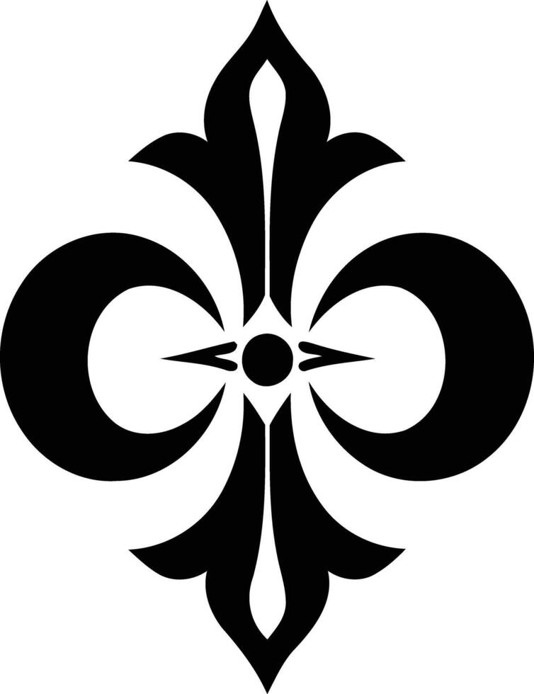 Simple yet elegant, this black and white element illustration of a stylized floral design is perfect for adding a touch of classic charm to any project vector