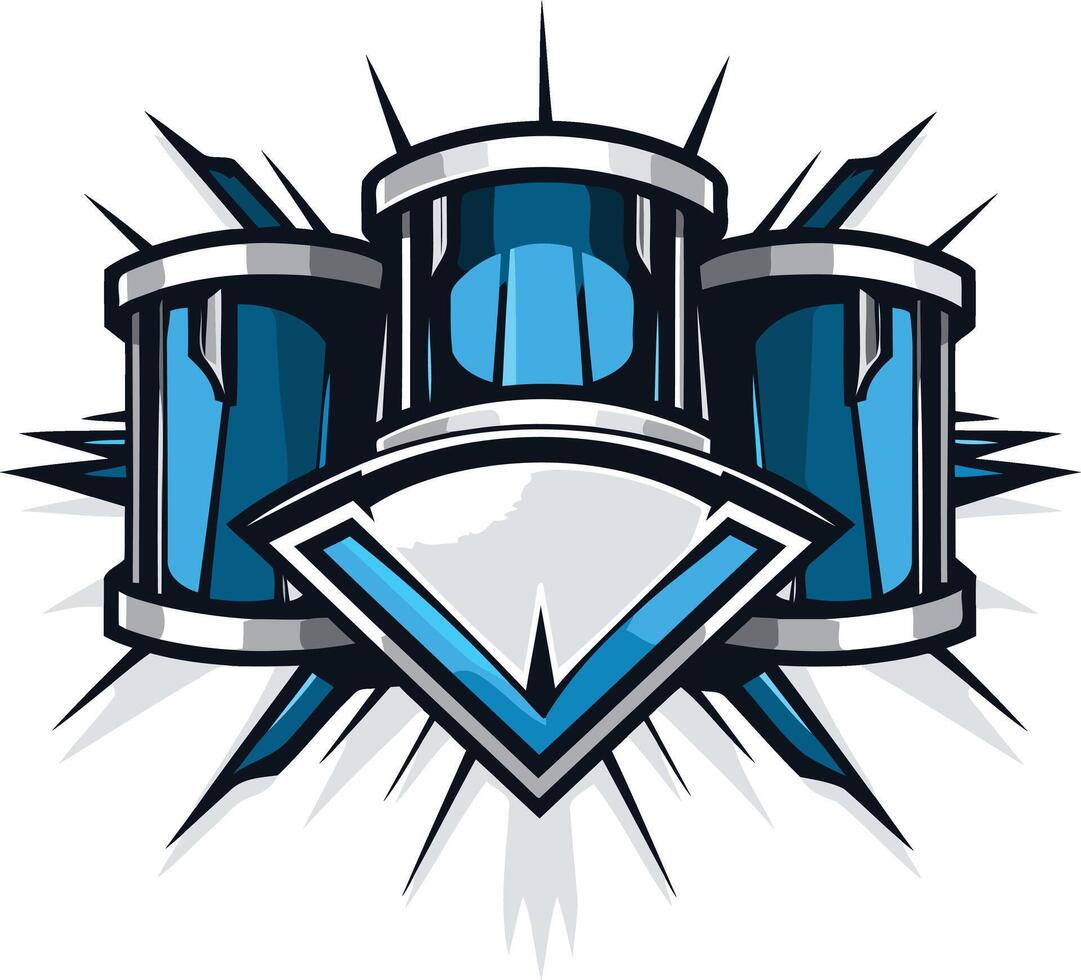 Blue and Grey Futuristic Emblem vector