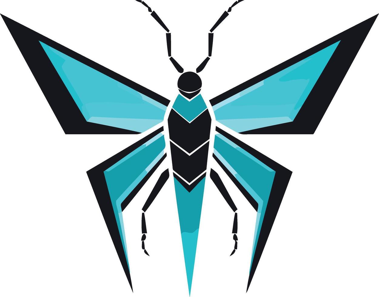 Abstract Butterfly Design with Geometric Shapes vector