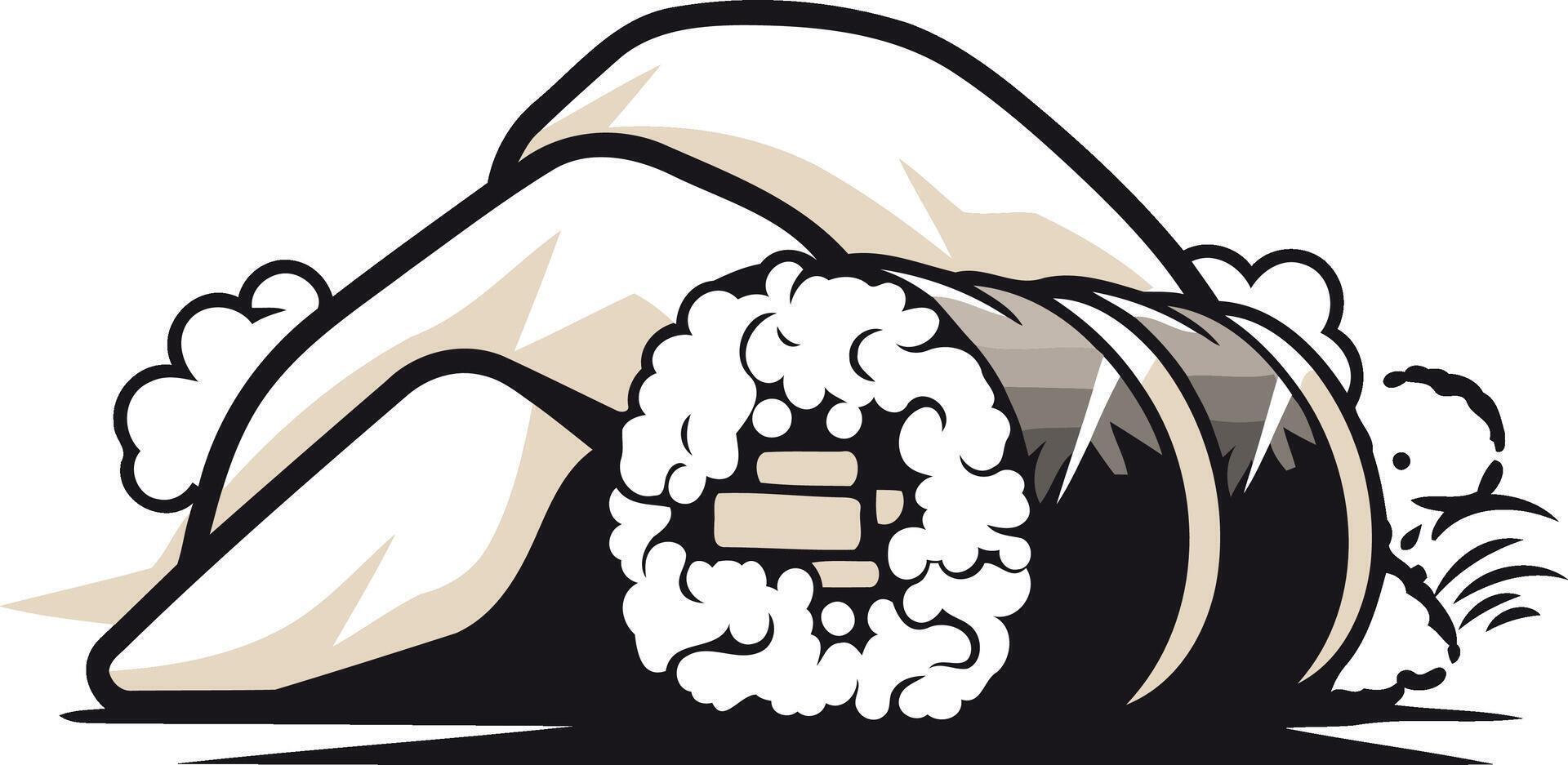 Sushi Roll in a Cartoonish Style vector