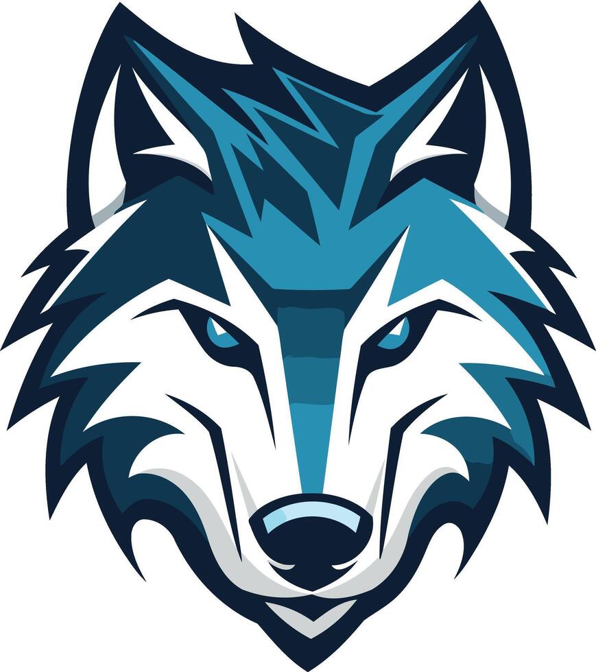 Blue Wolf Mascot Logo Design vector
