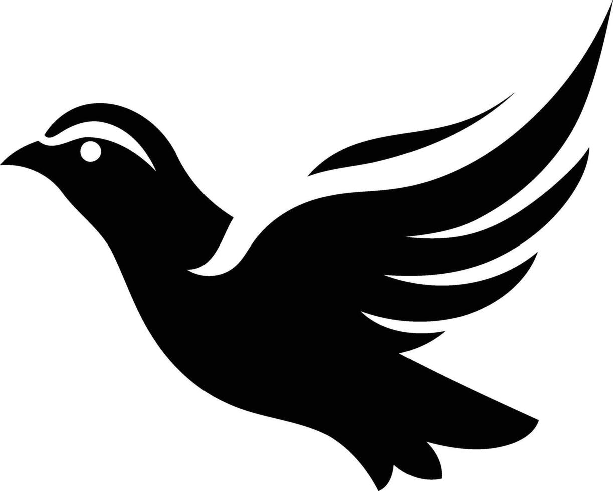 A simple yet powerful silhouette of a bird in flight, perfect for designs conveying freedom, peace, or hope vector