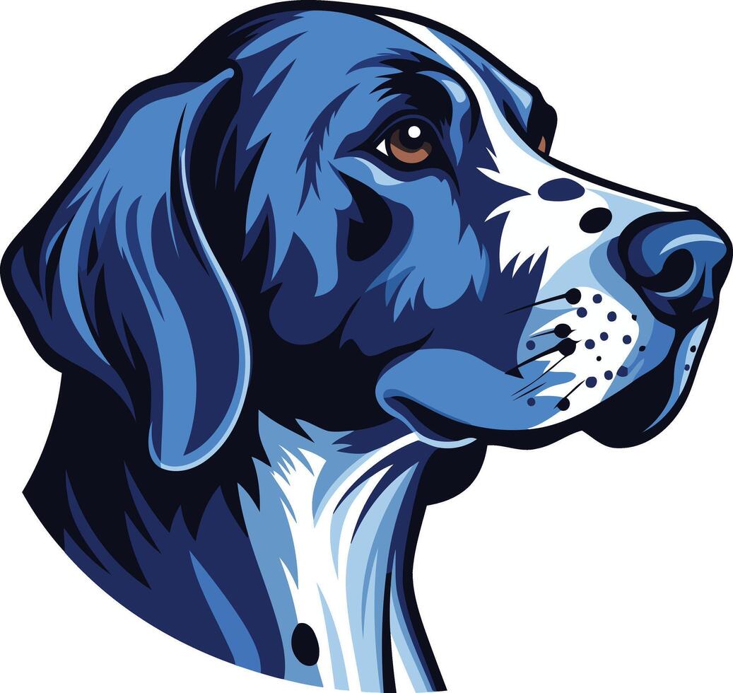 Blue and White Dog Portrait vector