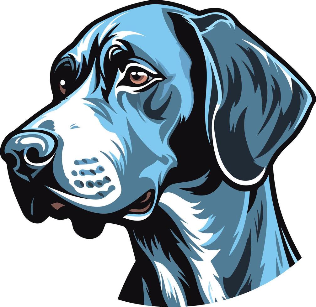 Blue and Black German Shorthaired Pointer vector
