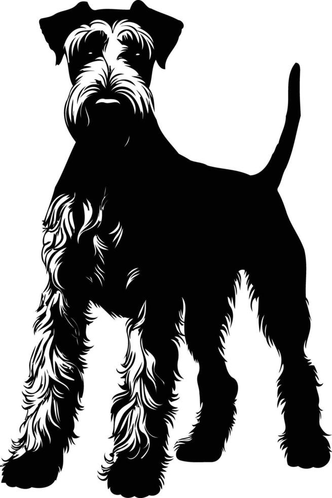 A striking silhouette of a schnauzer, captured in a simple yet elegant black and white design vector