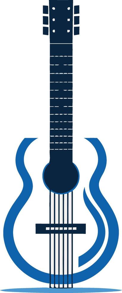 Blue Guitar Silhouette vector