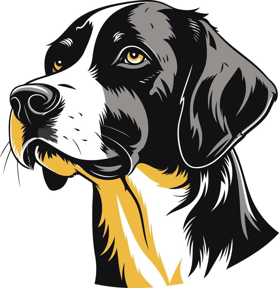 Close up Portrait of a Bernese Mountain Dog vector