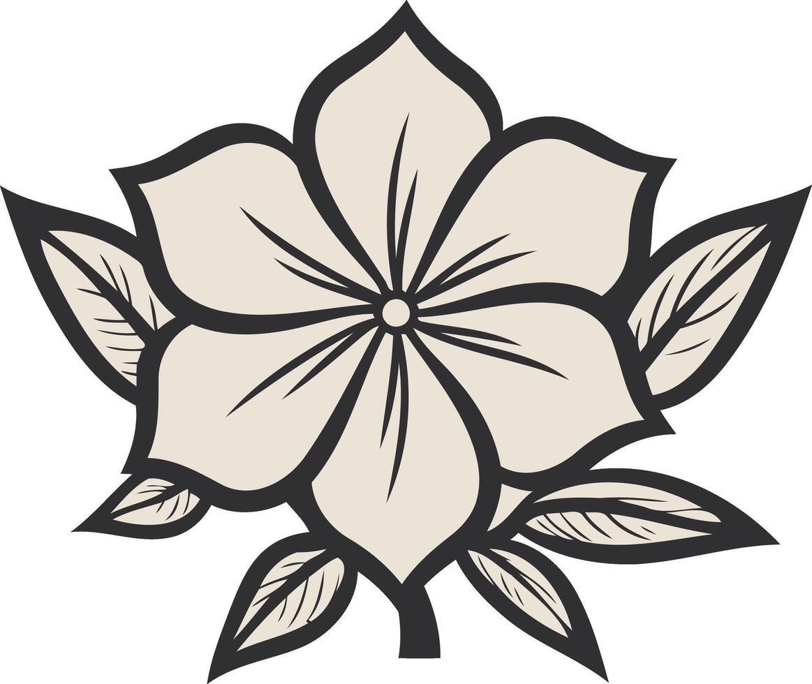 Black and White Illustration of a Flower vector