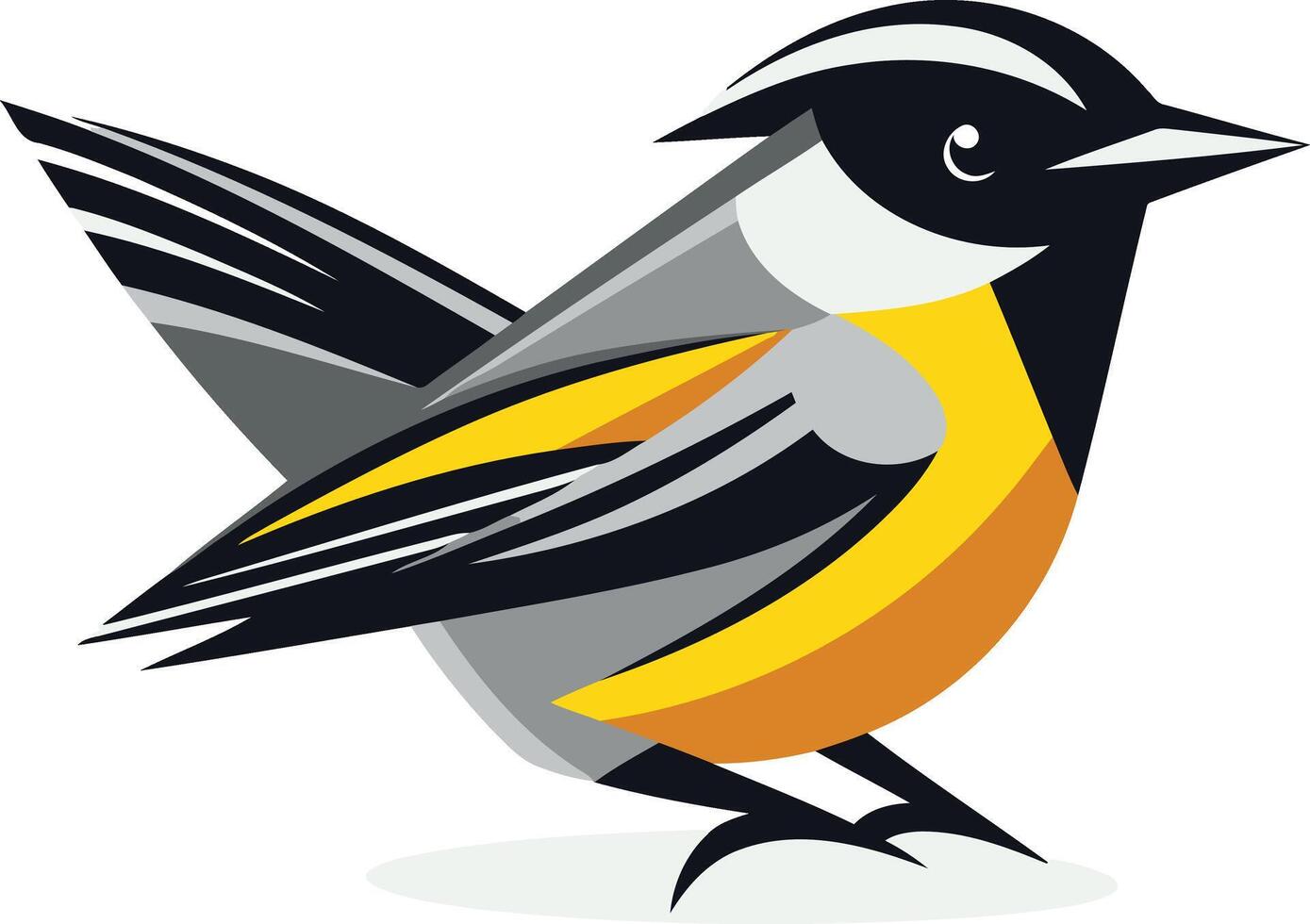 Stylized Illustration of a Yellow Breasted Bird vector