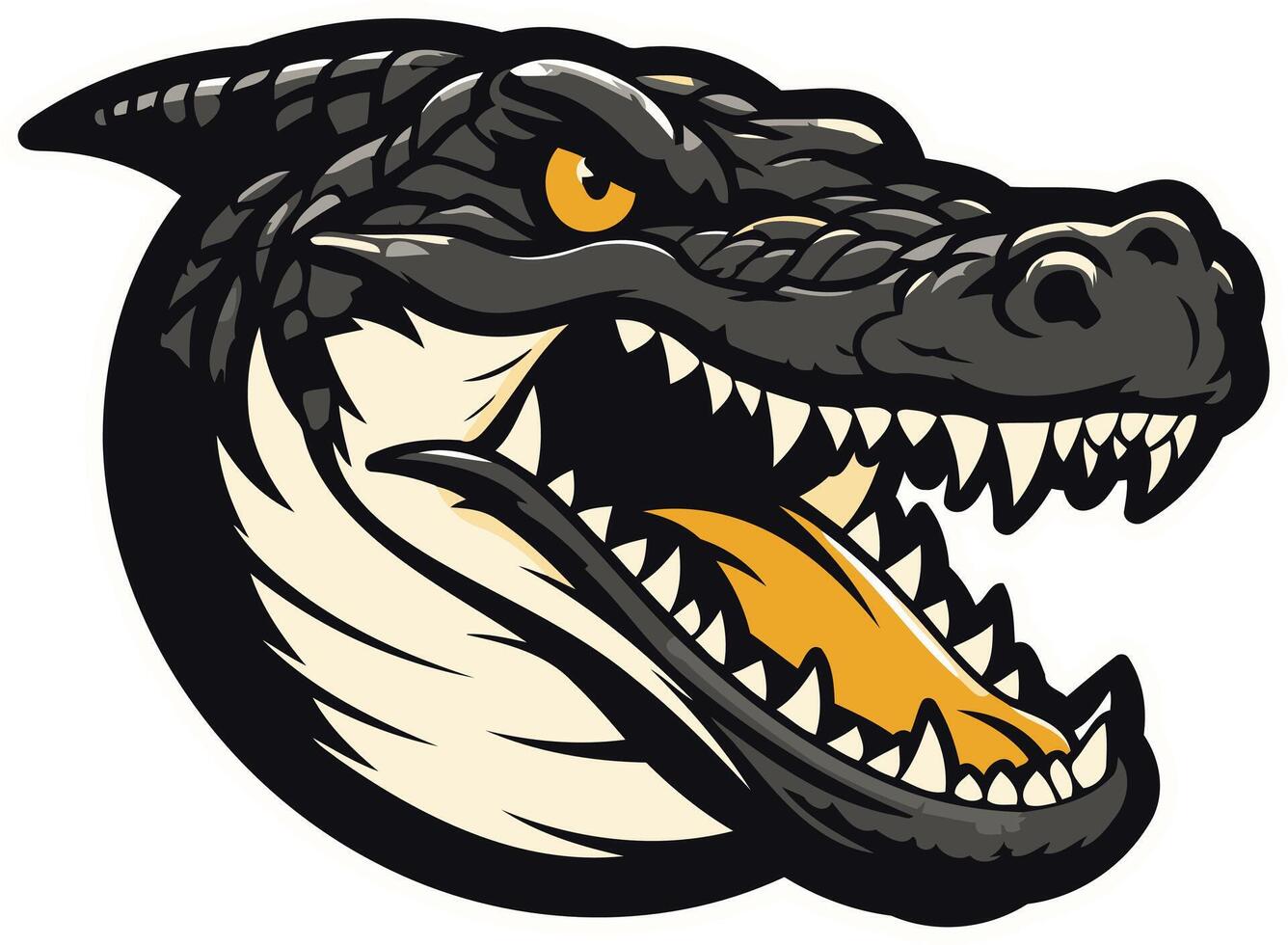 Aggressive Alligator with Open Mouth vector