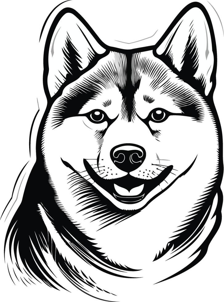 Husky Dog Head Portrait vector