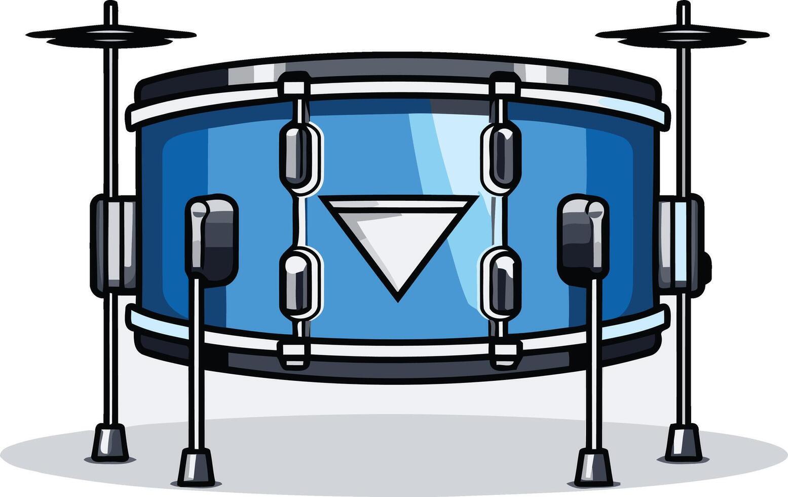Blue Drum Set with Cymbals vector