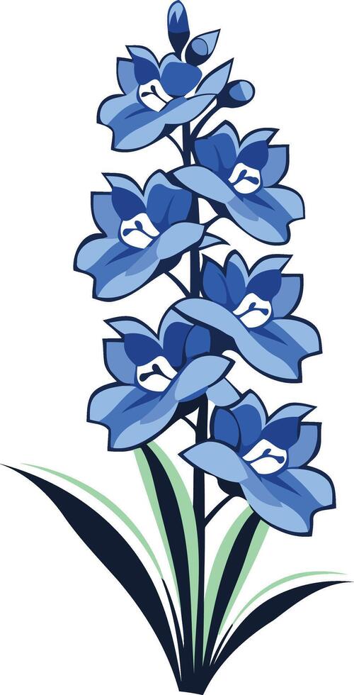 Blue Delphinium Flower Illustration vector