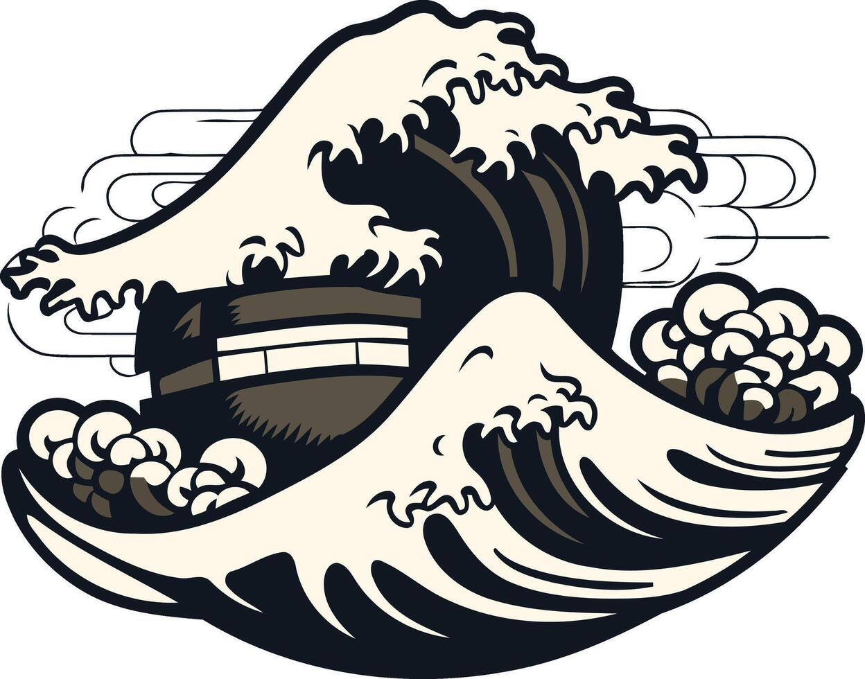 The Great Wave Illustration vector