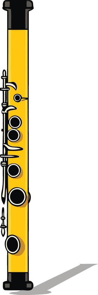 Yellow Clarinet with Black Accents vector