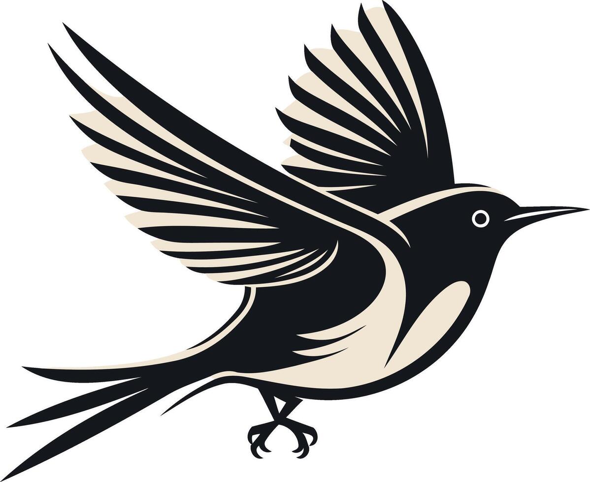 Stylized Bird in Flight vector