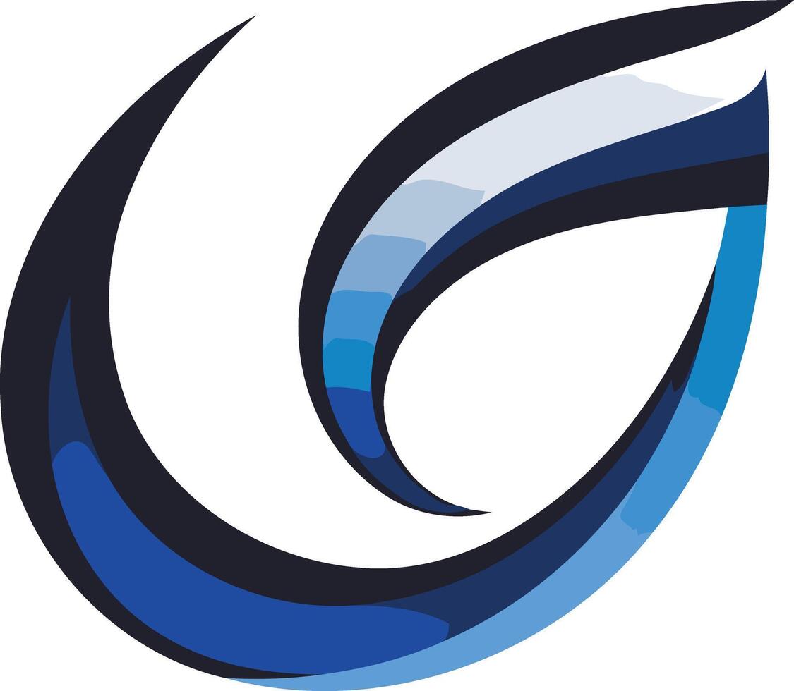 Abstract Swirling Blue Design vector