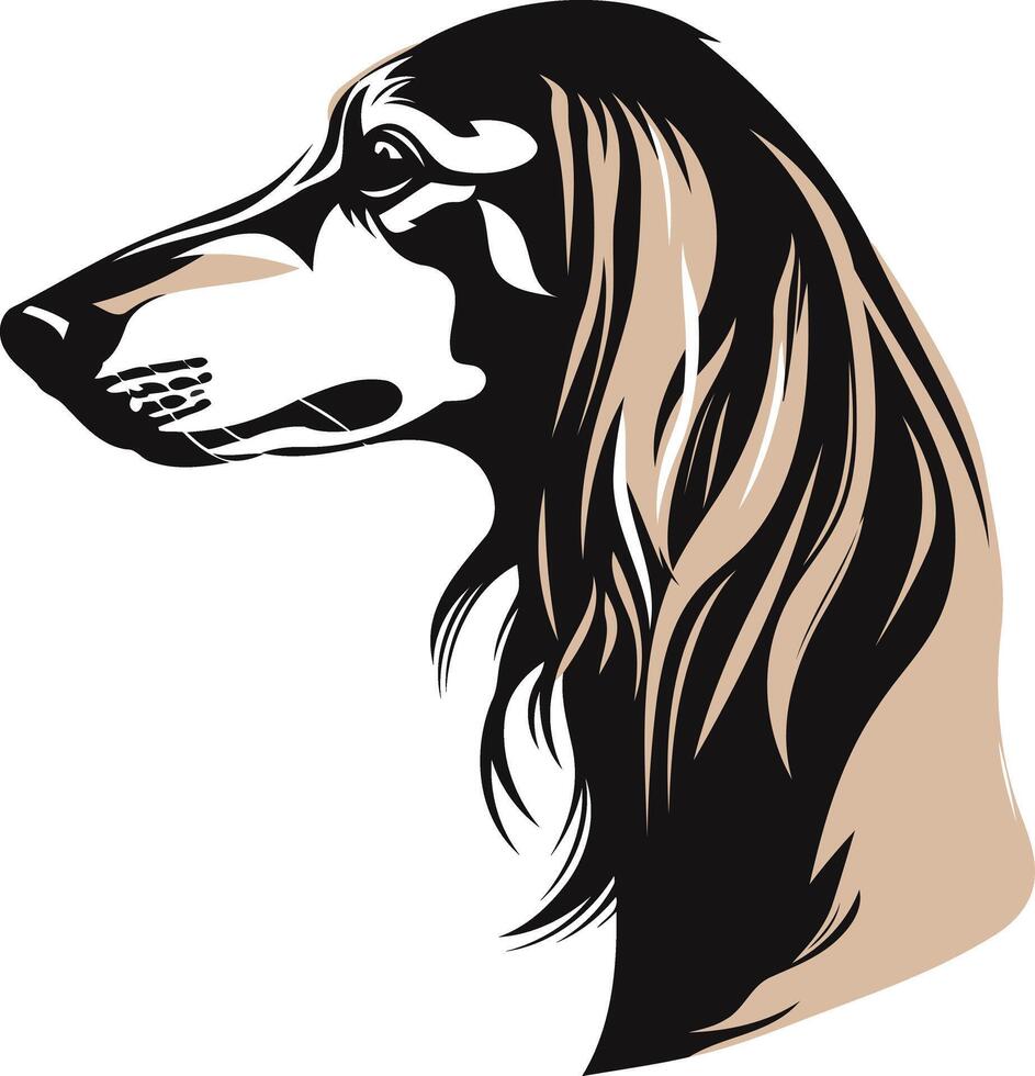 Profile Portrait of a Afghan Hound vector