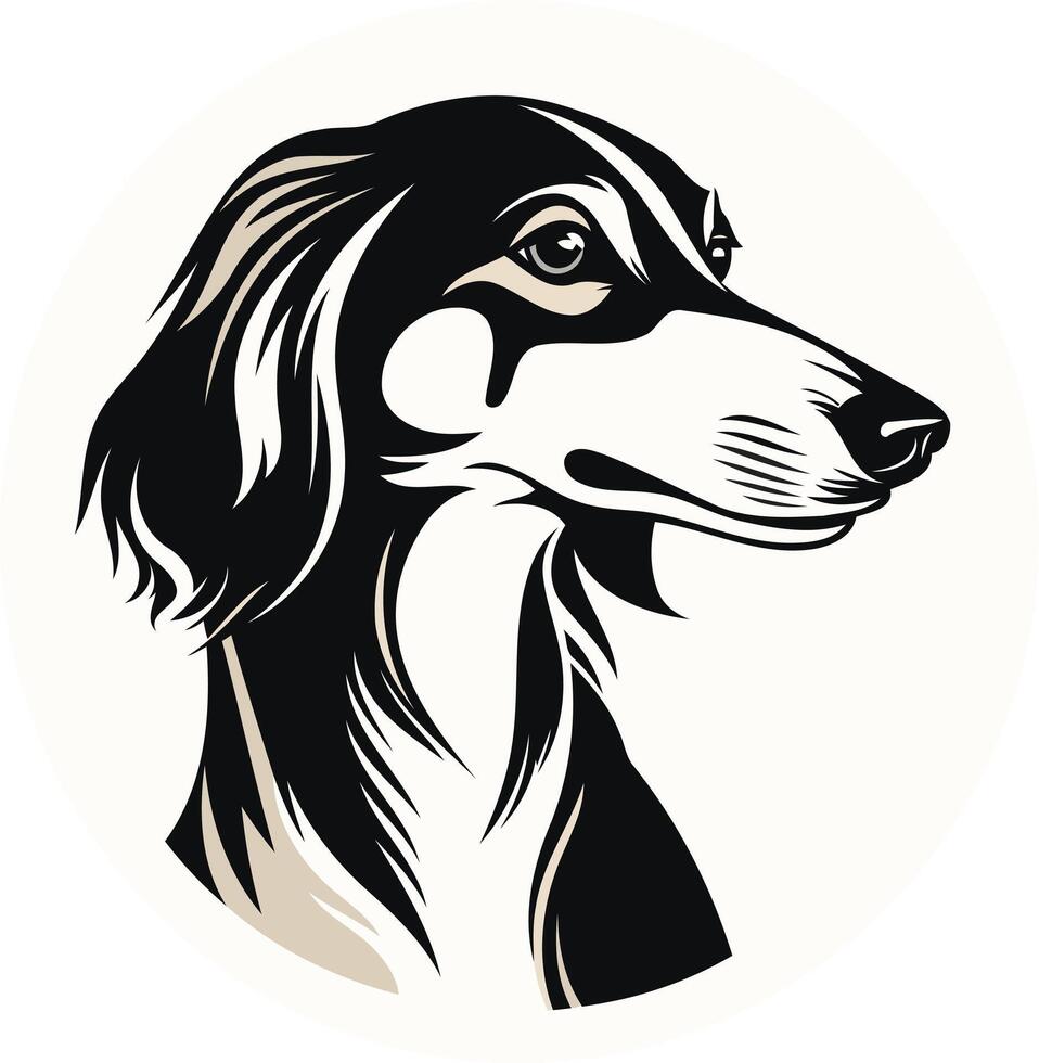 Elegant Saluki Dog Portrait vector