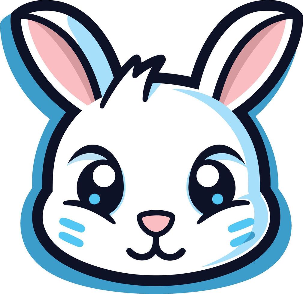 Cute Cartoon White Bunny Illustration vector