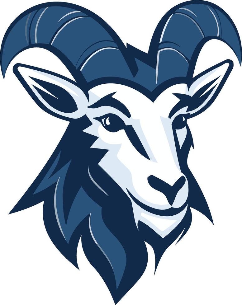Blue and White Ram Mascot vector